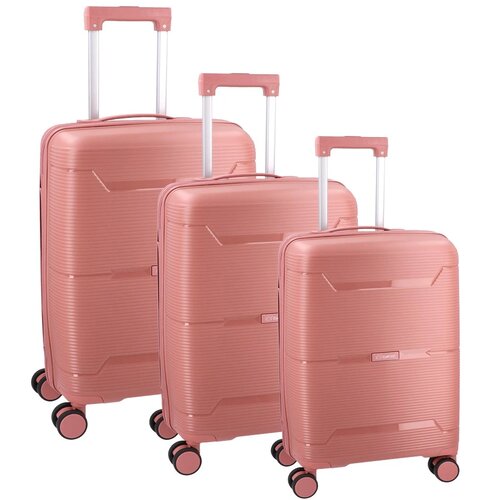 Empire London, kofer, set 3 komada, PP, roze zlatna Slike