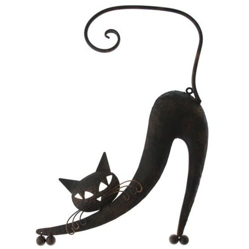 Dakls Smeđi metalni zidni ukras Cat Slike