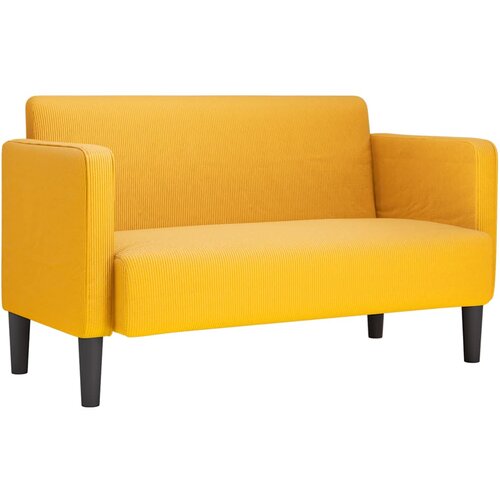 vidaXL Loveseat kavč svetlo rumena 109 cm velur tkanina, (21749656) Cene