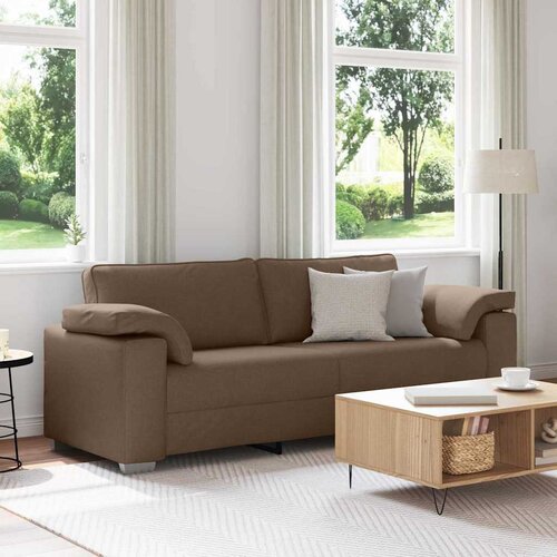SOFA za 3 osobe Smeđa 220 cm tkanina Slike