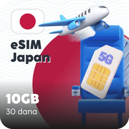 Ananas eSIM Japan eSIM kartica - 10GB prepaid mobilnih podataka za 30 dana Cene