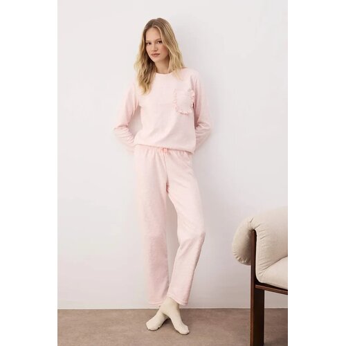 TRENDYOLMILLA Ženski set pidžame Thmaw26Pt00205, Roze Cene