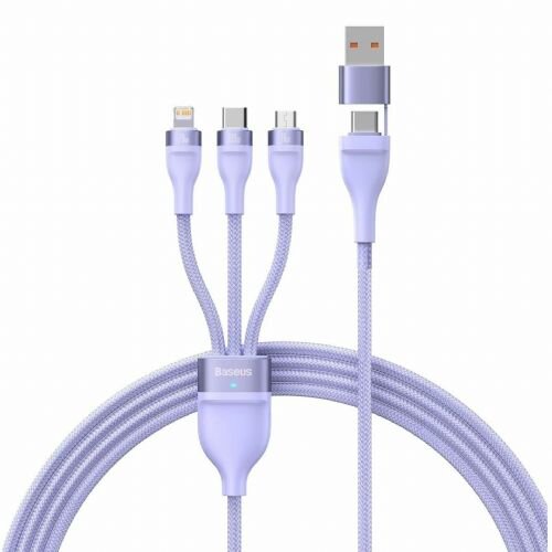 Baseus Kabel USB tip C + tip A 2v3 Lightning/ / Tip-C/Mikro 100W 1.2m vijoličen Cene
