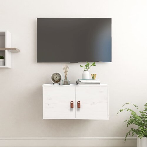 vidaXL Stenska omarica bela 60x30x30 cm trdna borovina Cene