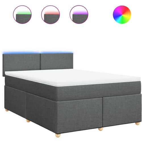 Maison Chic Box spring postelja - Vzmetna postelja z vzmetnico temno siva 160x200 cm blago SL11148, (21902855) Cene