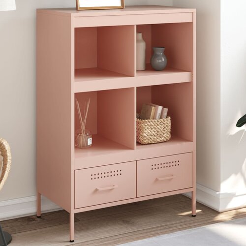 VidaXL Visoka komoda ružičasta 68x39x101,5cm od hladno valjanog čelika Slike