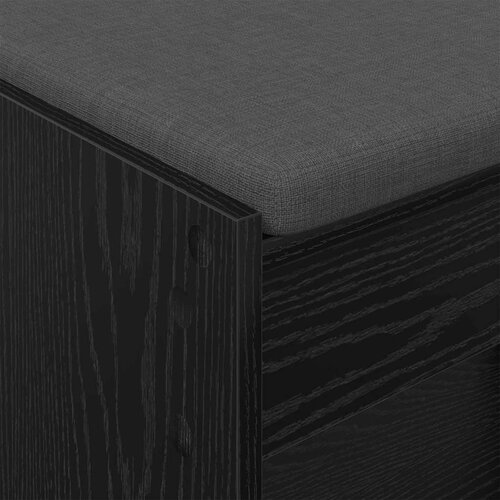  Klupa za hodnik s jastukom s policom Crni Hrast 63 x 38 x 45 cm - Crni hrast 63 cm Slike