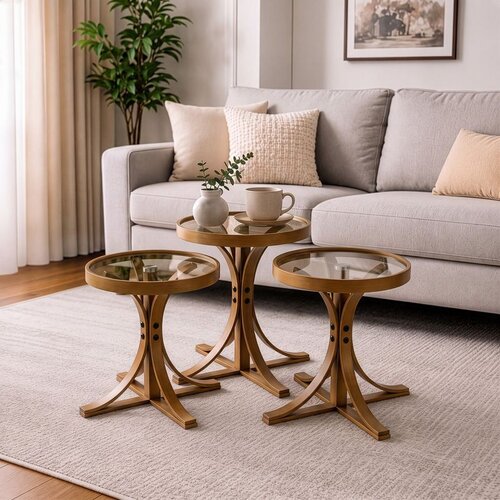 Hanah home set od 3 umetnutih stočića Palm 3, orah Cene
