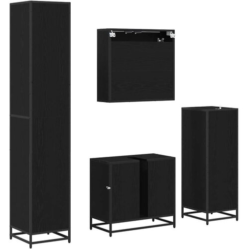 VidaXL set namje&amp;scaron;taja za kupaonicu 4 pcs crni hrast 65 x 33 x 60 cm Slike