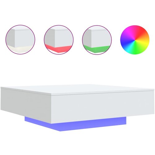 Maison Chic Klubska mizica - kavna mizica - Nizka mizica z LED lučmi bela 100x100x31 cm, (21752285) Cene