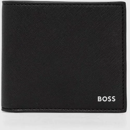 Boss Usnjena denarnica moški, črna barva