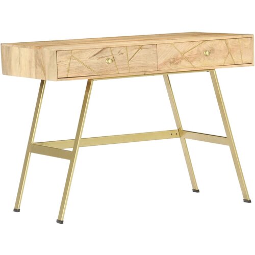 Furnova Pisalna miza s predali 100x55x75 cm trden mangov les, (21925306) Slike