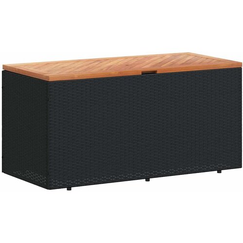  Vrtna kutija za pohranu crna 110x50x54 cm od poliratana i drva Slike