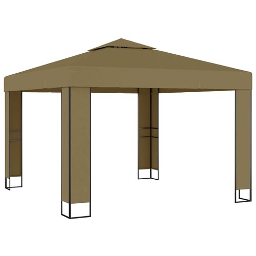 Paviljon z dvojno streho 3x3x2,7 m taupe 180 g/m² Cene