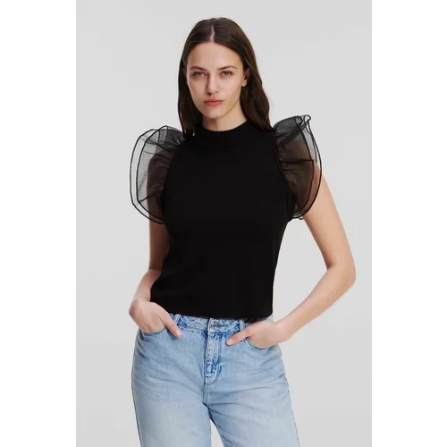 Karl Lagerfeld Bluza za žene, boja: crna, glatka