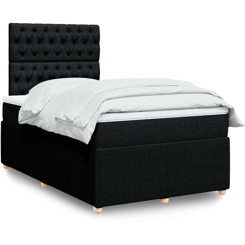  Krevet box spring s madracem crni 120 x 190 cm od tkanine Cijene