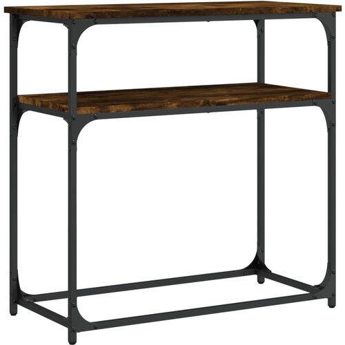 Maison Chic konzolna miza - miza ob steni dimljen hrast 75x35,5x75 cm inženirski les, (21785805) Slike