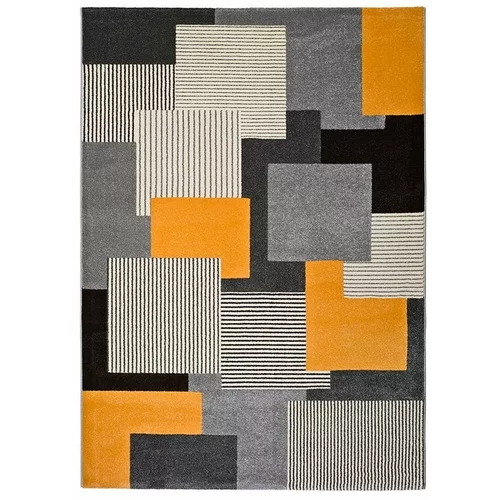 Universal sivo-narančasti tepih Leo Square, 160 x 230 cm