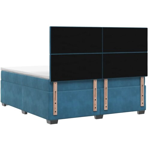  Boxspring krevet s madracem Plava 160 x 200 cm Bar&amp;scaron;un - Plava 160 x 200 cm Dizajn s rombovima Slike
