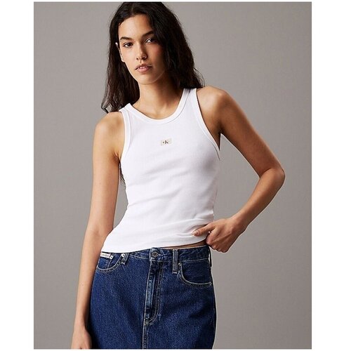 Calvin Klein Jeans Majice & Polo majice J20J224762 Bela Cene