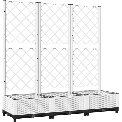 Maison Chic Cvetlično korito - Cvetlični Lonec z oporno mrežo belo 120x40x121,5 cm PP, (21789316) Slike