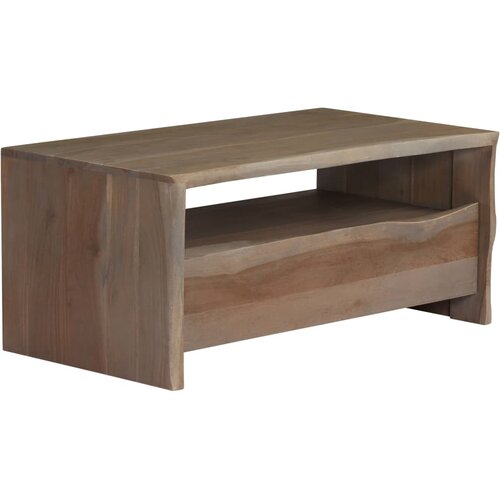  Stolić za kavu od masivnog bagremovog drva 90 x 50 x 40 cm sivi Slike