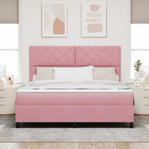  LED Box Spring Krevet Ružičasta 180 x 200 cm Bar&amp;scaron;un Slike