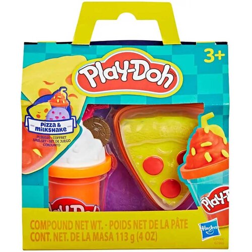 Hasbro Play-Doh: Treats To Go Pizza i milkshake set plastelina - Slike