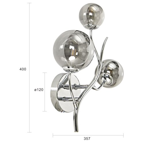 Brilagi - LED zidno svetlo MISTEL 3xG9/3W/230V crni hrom/zadimljeno staklo Slike