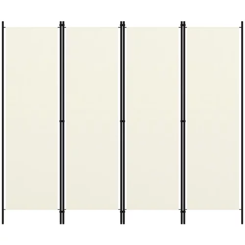 vidaXL Sobna pregrada s 4 panela krem-bijela 200 x 180 cm