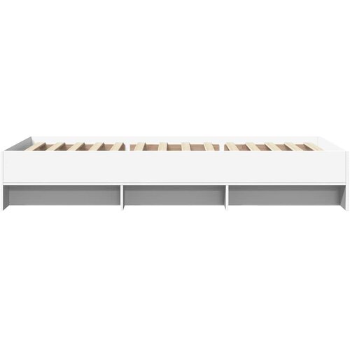 Okvir za krevet bijeli 100 x 200 cm konstruirano drvo Slike