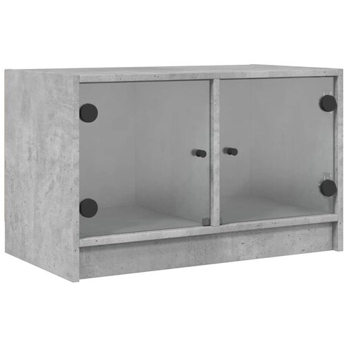 Maison Chic TV omarica - TV stojalo - Televizijska omarica s steklenimi vrati betonsko siva 68x37x42 cm, (21701897) Cene