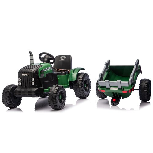 Lean Toys Akumulatorski traktor s prikolico temno zelena 24 V Cene