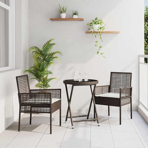 Bistro set za vrt 3 pcs Smeđa poliratan Cijene
