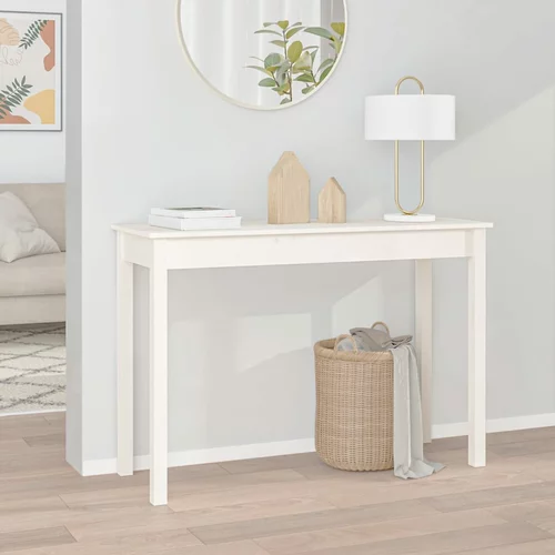  Konzolni stol bijeli 110 x 40 x 75 cm od masivne borovine