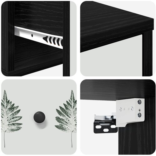  Wall-mounted noćni ormarić HANAU 2 kom. Crni hrast Slike