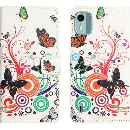 INORCO Etui za telefon denarnica z natisom za Google Pixel 8, usnjen ovitek za stojalo, odporen proti padcem, s trakom za roko, (22033363) Slike