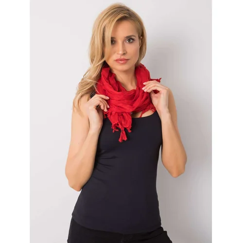 Fashion Hunters Women's red scarf with fringes