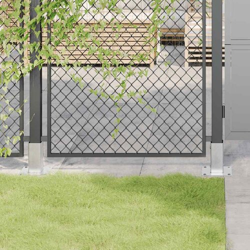 vidaXL Post Bases Square 4 kosi Silver 71x71 mm Pocinkano jeklo Cene