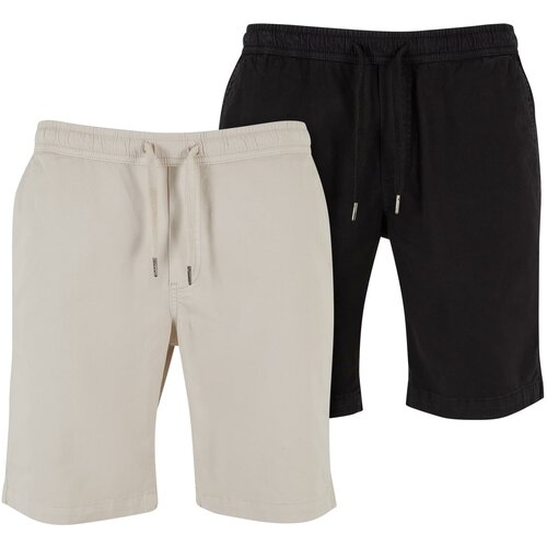 UC Men Men's Stretch Twill 2-Pack Shorts - Beige+Black Cene