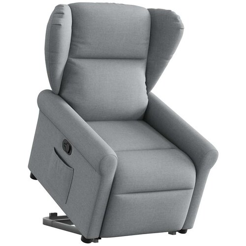 VidaXL Naslonjač na podizanje od tkanine svjetlosivi Slike