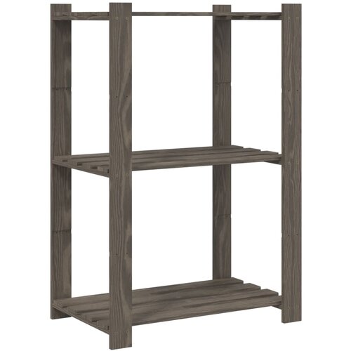 vidaXL Stojalo s policami 3-nadstropno sivo 60x38x90 cm trdna borovina, (22054690) Cene