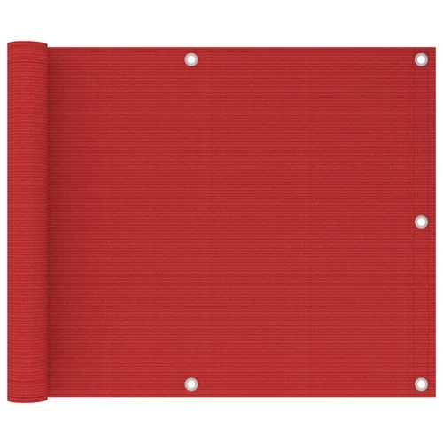 vidaXL Balkonsko platno rdeče 75x300 cm HDPE
