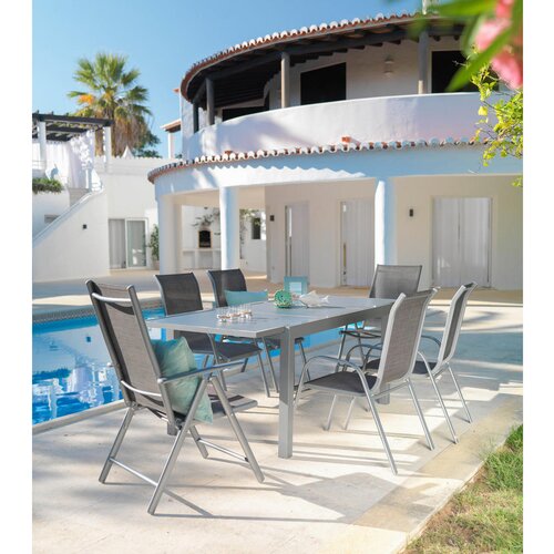 Ambia Garden ZLOŽLJIV VRTNI SEDEŽ aluminij srebrne barve, svetlo rjava Slike