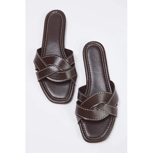 Trendyol Shoes ženske papuče Takss25Te00069, smeđe Cene