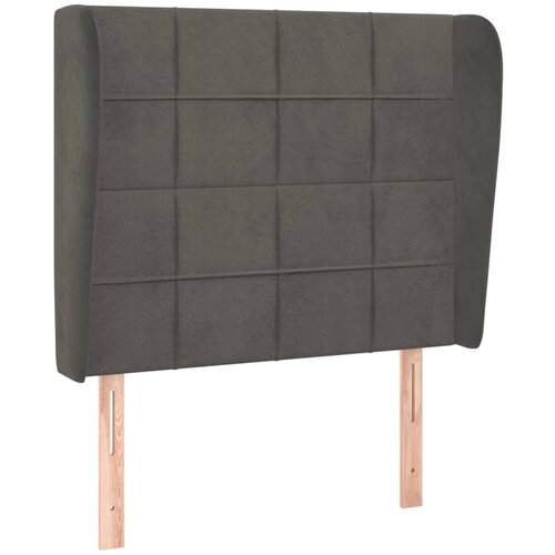 Maison Chic Vzglavna omarica - Nočna omarica - Posteljna omarica z ušesi temno sivo 93x23x118/128 cm žamet, (21709937) Cene