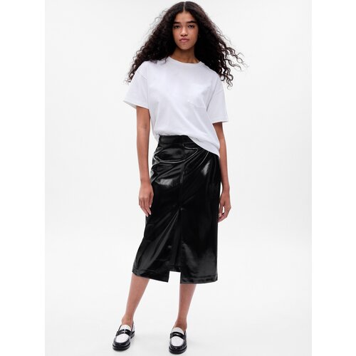 GAP Faux Leather Midi Skirt - Women Cene