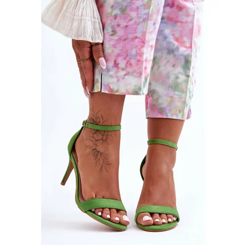 Kesi Classic heeled sandals in Suede Green Tossa