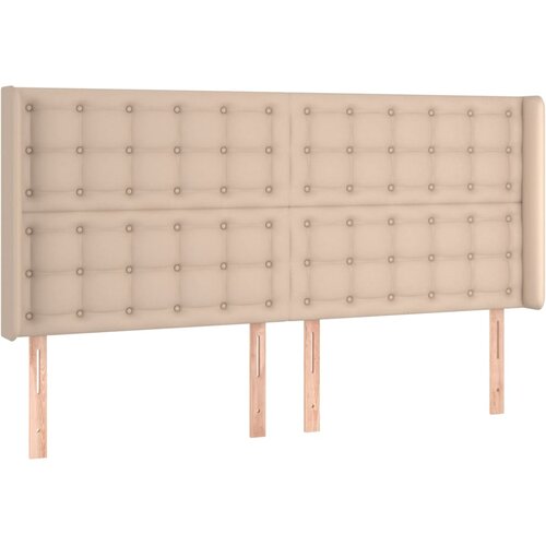  LED uzglavlje boja cappuccina 183x16x118/128cm od umjetna koža Slike
