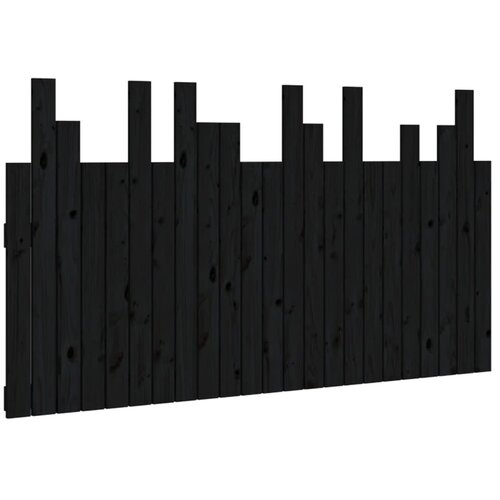  Uzglavlje za krevet Crno 146,5x3x80 cm od masivne borovine Slike